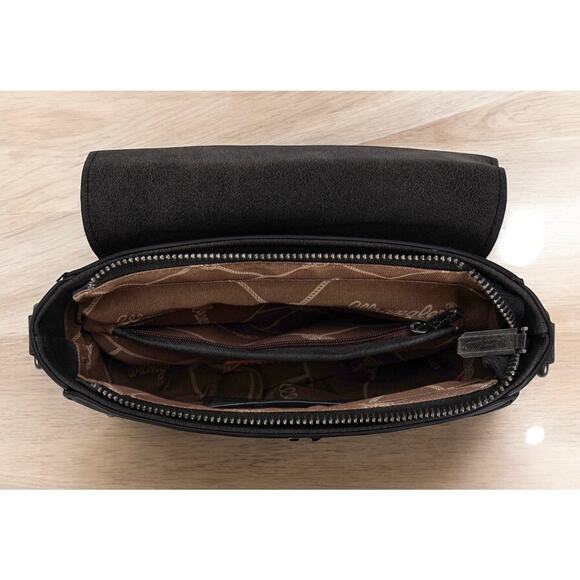 Wrangler Tooled Black Small Crossbody/Saddle Bag *NEW in Package* - Picture 3 of 5